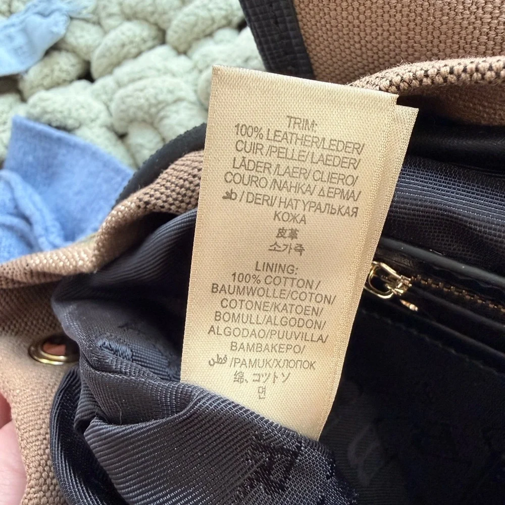 Burberry Brown Black and Red Canvas Drawstring Backpack